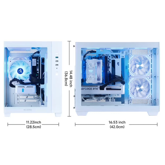 MLOONG Gaming PC Desktop, AMD Ryzen 7 8700F, GeForce RTX 5060Ti 8GB, 32GB DDR5 RAM, 1TB NVME SSD, 650W PSU, Windows 11 Home 64-bit, WIFI