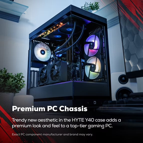 iBUYPOWER Y40 Gaming PC Desktop, AMD Ryzen 7 9800X3D, AMD Radeon RX 9070XT 16GB, 32GB DDR5 RAM, 1TB NVMe SSD
