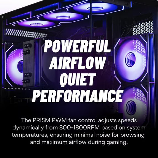 Panorama RTX 5090, Ryzen 7 9800X3D, 96GB DDR5 RAM, 4TB NVMe Gen4 SSD, Windows 11 Pro, 3 Year Warranty, RGB Keyboard+Mouse, WiFi 6E + BT, RJ45, HDMI, Prebuilt