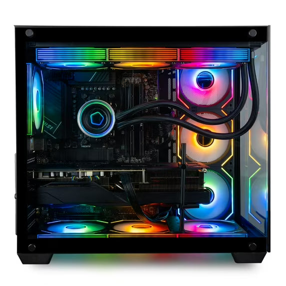 Panorama XL RTX 5090, 24-Core Ultra 9 285K, 128GB DDR5 RAM, 4TB NVMe 9100 Pro Gen5 SSD, WiFi 6E, HDMI, 3 Year Warranty. Windows 11 Pro, LiquidCooled RGB Prebuilt